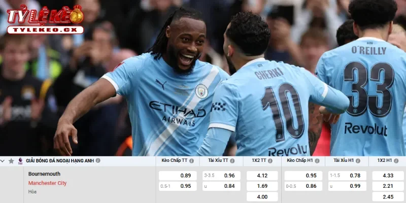 Soi Kèo Bournemouth vs Man City (01h30 ngày 20/05) Premier League 3 Chi tiết kèo Bournemouth vs Man City