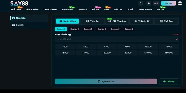 Say88 - Thiên Đường Giải Trí Thưởng Cao & Nhiều Quà Khủng 5 Nạp tiền Say88 cấp vốn chơi game trong 1 nốt nhạc